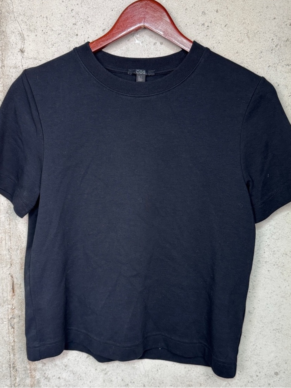COS Black Short-Sleeve crop Crewneck Tee